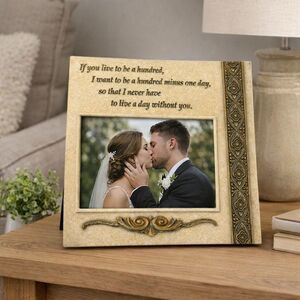 Romantic Quote Photo Frame 8” Square Holds 4x6 Wedding Anniversary Gift